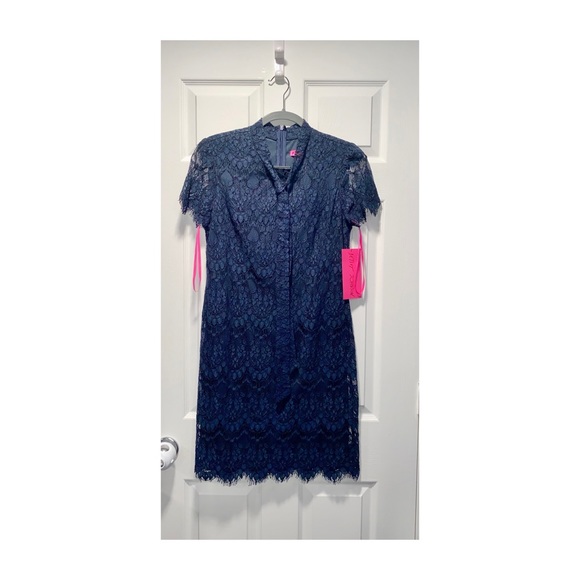 BETSEY JOHNSON SHEATH LACE NECKTIE DRESS SZ 8 - Picture 5 of 15